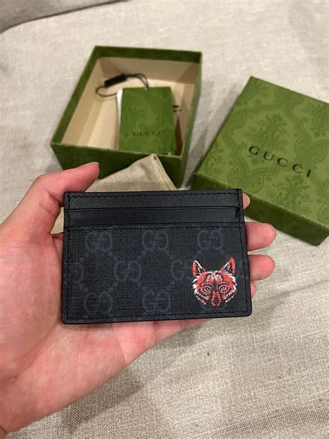 gucci card case wolf|Gucci card case review.